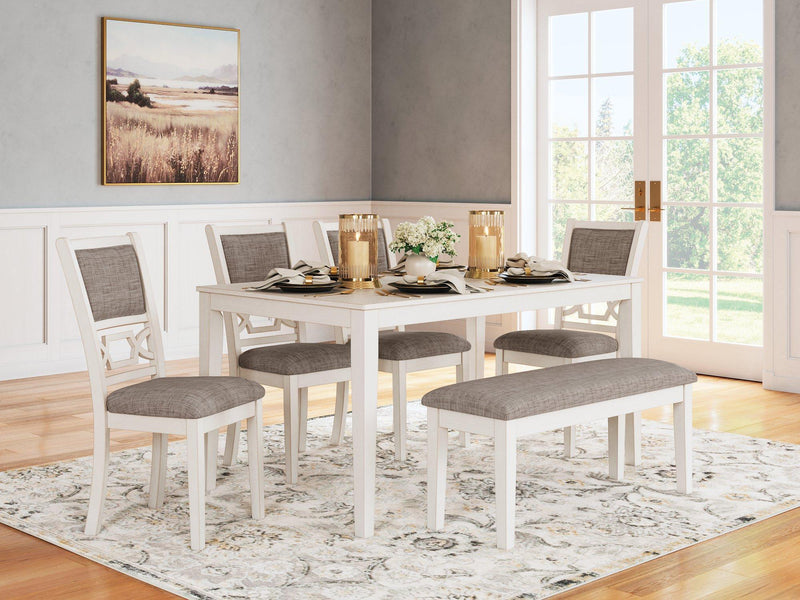 Erinberg Dining Table and 4 Chairs and Bench (Set of 6)