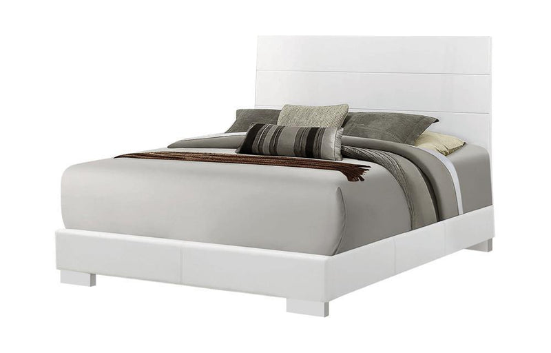 Felicity California King Panel Bed Glossy White