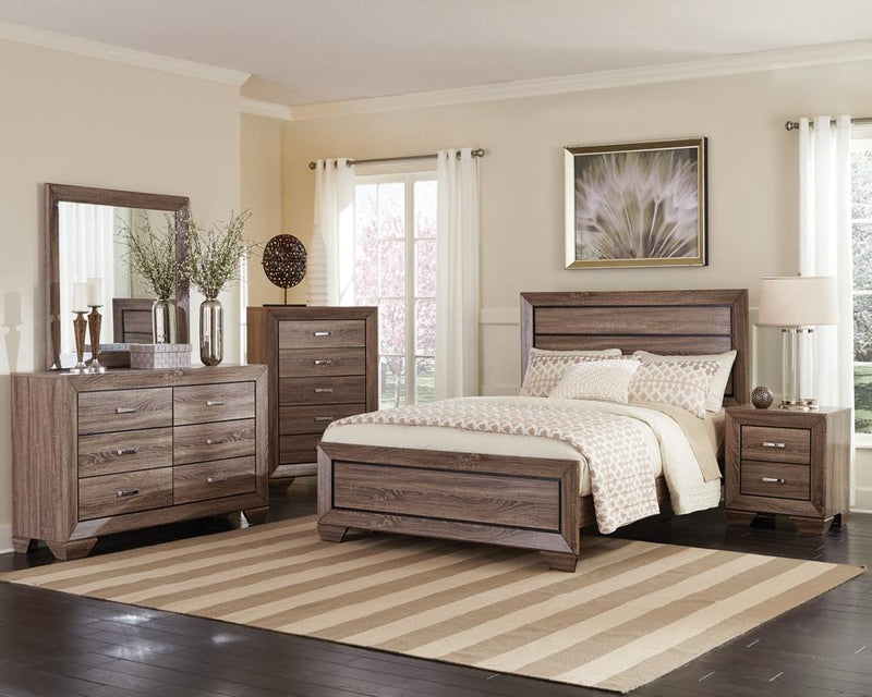 Kauffman Queen Panel Bed Washed Taupe